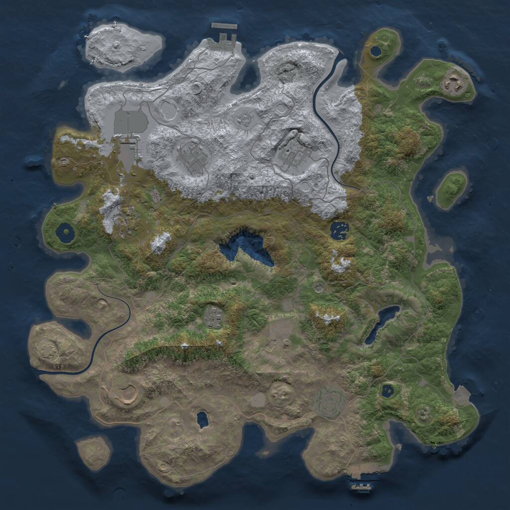 Rust Map: Procedural Map, Size: 4000, Seed: 182971460, 16 Monuments