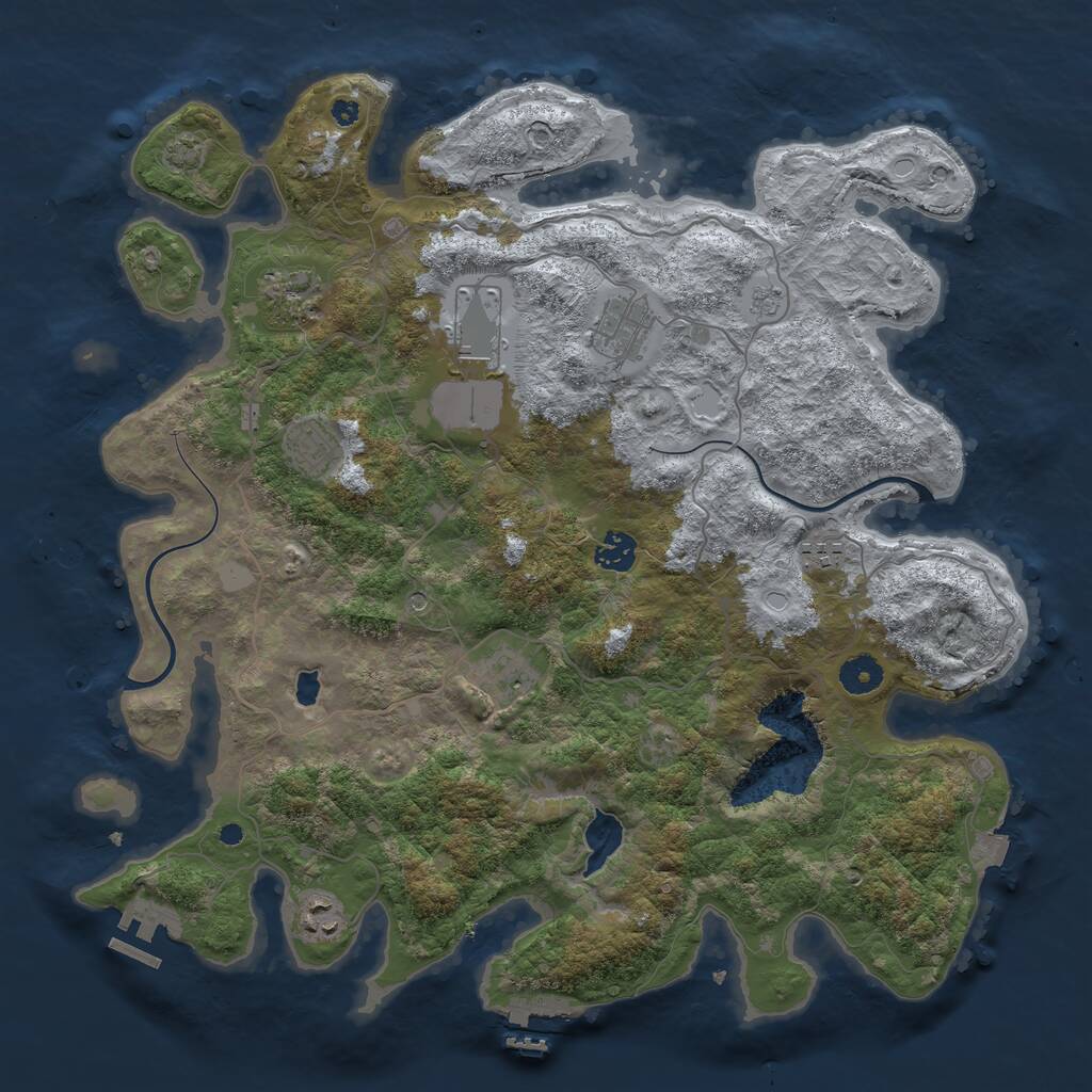 Rust Map: Procedural Map, Size: 4000, Seed: 327904600, 14 Monuments