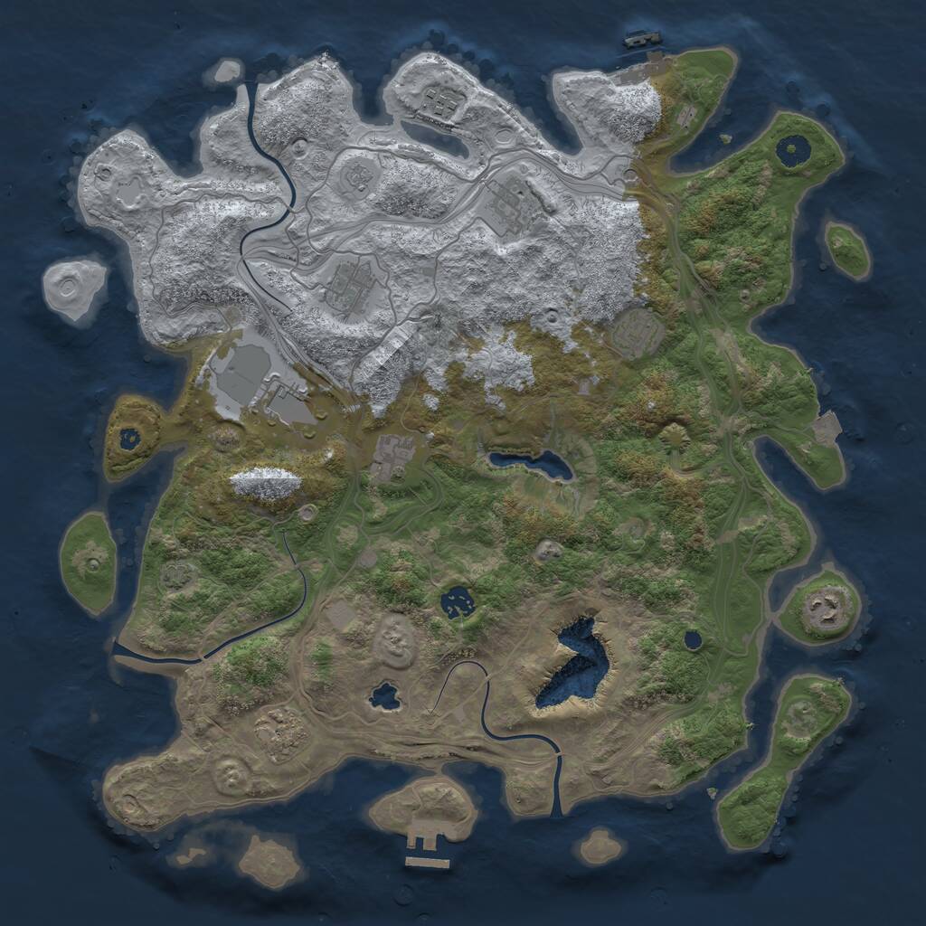 Rust Map: Procedural Map, Size: 4250, Seed: 591980536, 15 Monuments