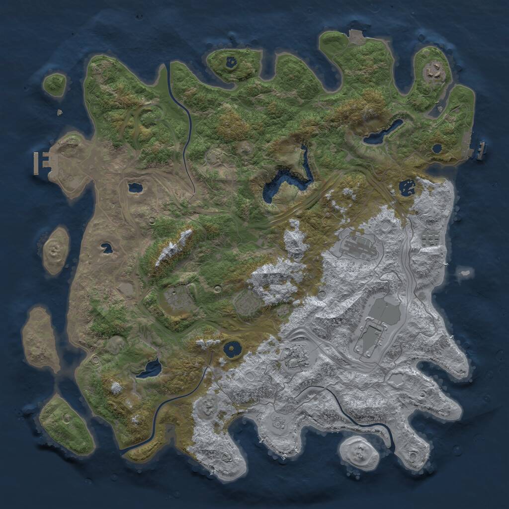 Rust Map: Procedural Map, Size: 4500, Seed: 19637285, 14 Monuments