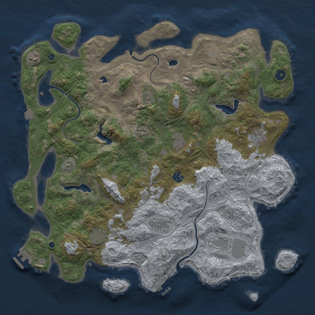 Rust Map: Procedural Map, Size: 4500, Seed: 962557728, 15 Monuments