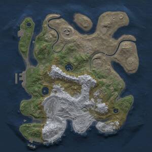 Thumbnail Rust Map: Procedural Map, Size: 3000, Seed: 741209697, 11 Monuments