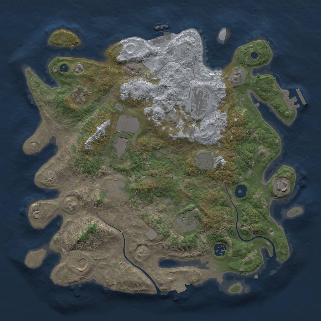 Rust Map: Procedural Map, Size: 3750, Seed: 396227755, 15 Monuments