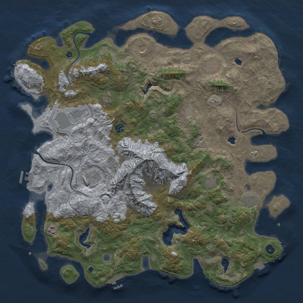 Rust Map: Procedural Map, Size: 5000, Seed: 2059003114, 16 Monuments