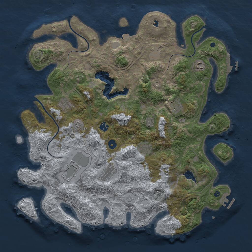 Rust Map: Procedural Map, Size: 4250, Seed: 892027679, 15 Monuments