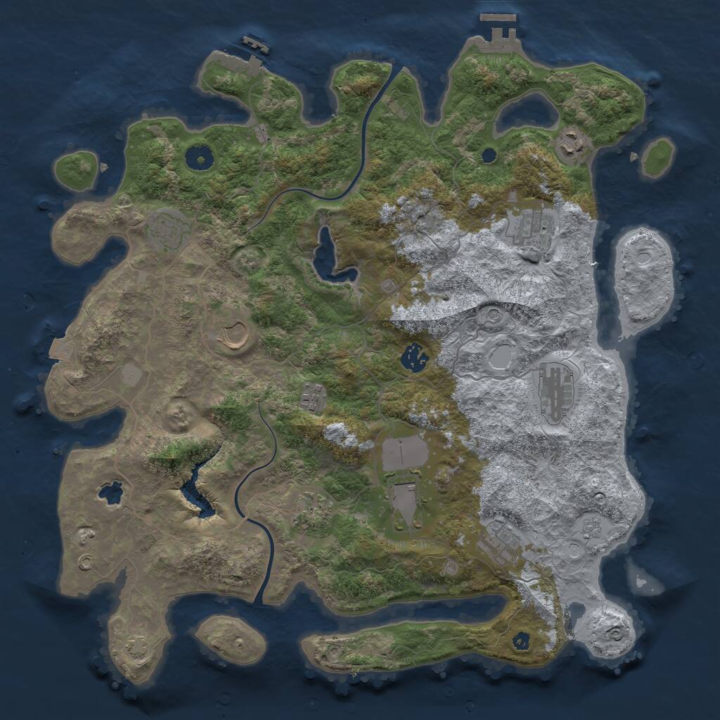 Rust Map: Procedural Map, Size: 4000, Seed: 108289152, 16 Monuments