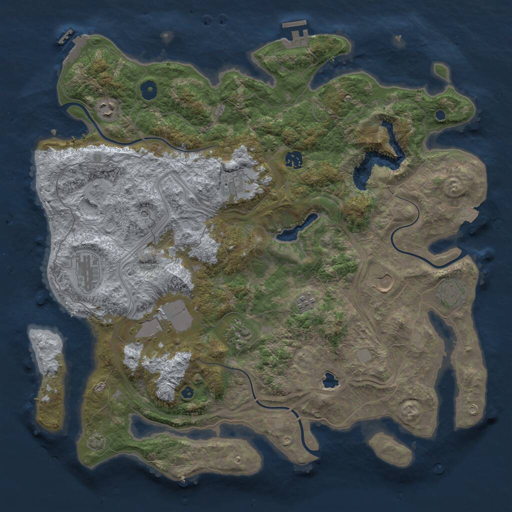 Rust Map: Procedural Map, Size: 4250, Seed: 117616519, 15 Monuments