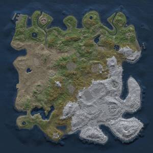 Thumbnail Rust Map: Procedural Map, Size: 4000, Seed: 648920128, 14 Monuments