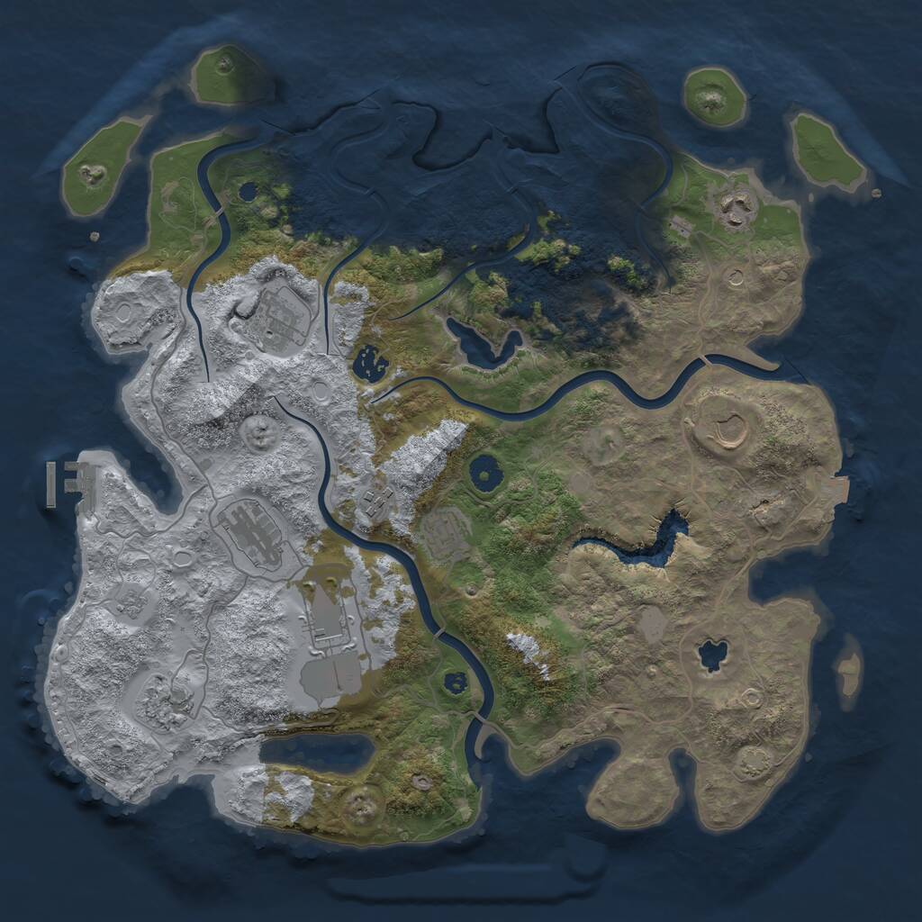 Rust Map: Procedural Map, Size: 4000, Seed: 49781641, 14 Monuments