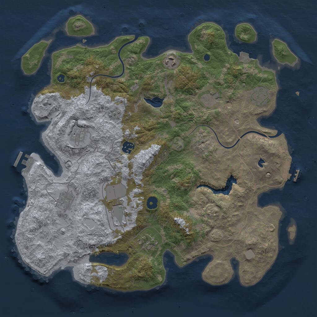 Rust Map: Procedural Map, Size: 4000, Seed: 49781641, 15 Monuments