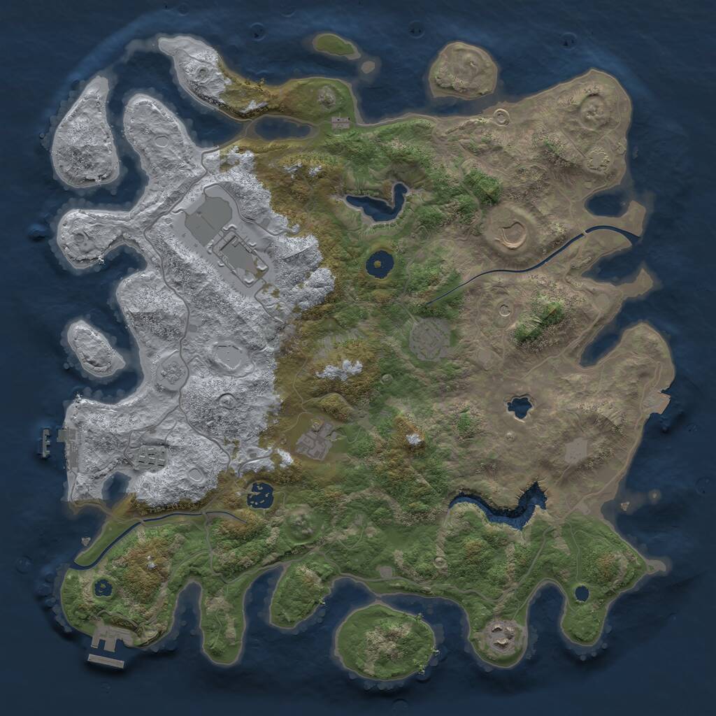 Rust Map: Procedural Map, Size: 4000, Seed: 777255504, 13 Monuments