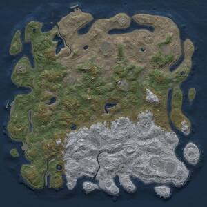 Thumbnail Rust Map: Procedural Map, Size: 4999, Seed: 904444444, 16 Monuments