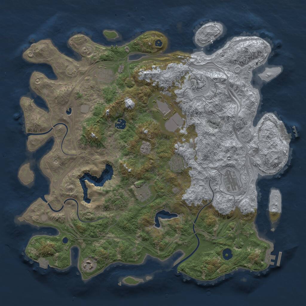 Rust Map: Procedural Map, Size: 4250, Seed: 2109741973, 15 Monuments