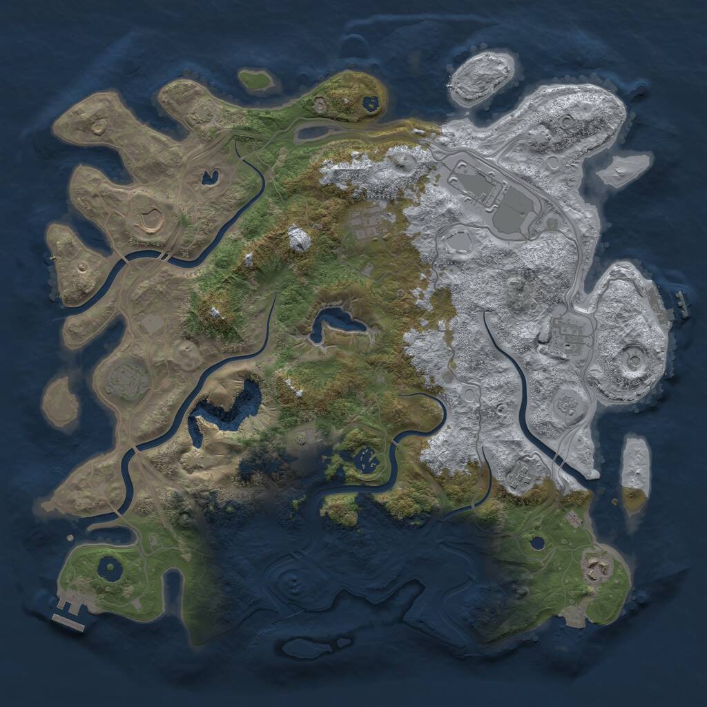 Rust Map: Procedural Map, Size: 4250, Seed: 2109741973, 15 Monuments