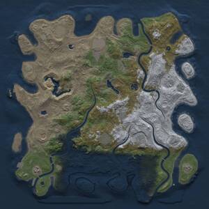 Thumbnail Rust Map: Procedural Map, Size: 4500, Seed: 567102406, 16 Monuments