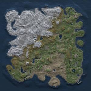 Thumbnail Rust Map: Procedural Map, Size: 4500, Seed: 11143238, 15 Monuments