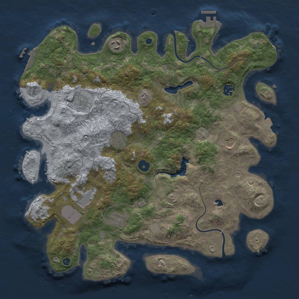 Rust Map: Procedural Map, Size: 4000, Seed: 285104487, 14 Monuments