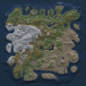 Thumbnail Rust Map: Procedural Map, Size: 4000, Seed: 285104487, 14 Monuments