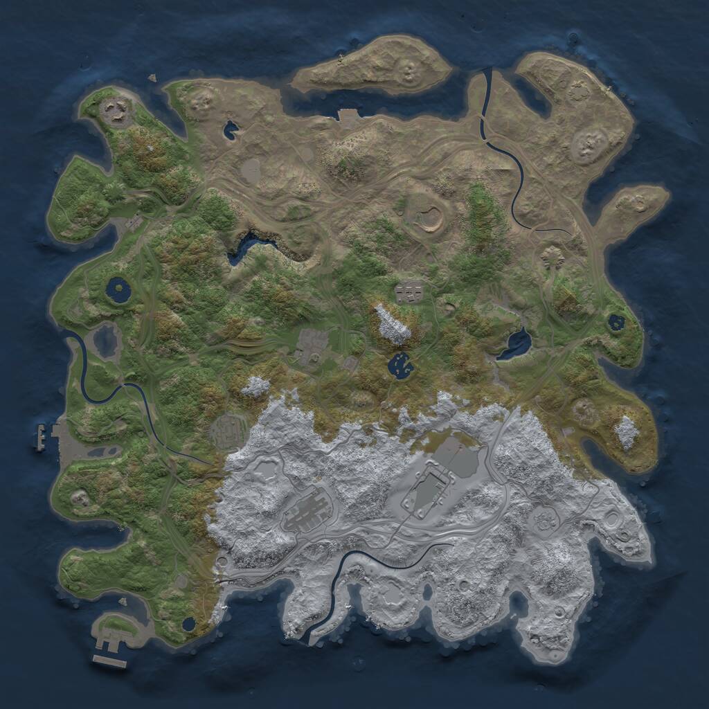 Rust Map: Procedural Map, Size: 4250, Seed: 69698694, 14 Monuments