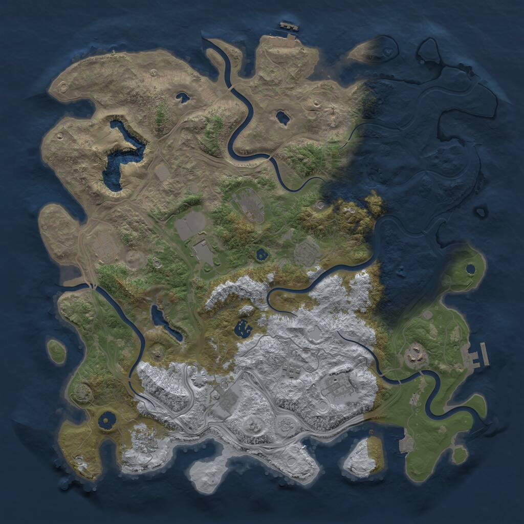 Rust Map: Procedural Map, Size: 4500, Seed: 214589, 16 Monuments