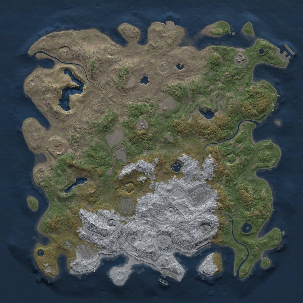 Rust Map: Procedural Map, Size: 4500, Seed: 214589, 15 Monuments