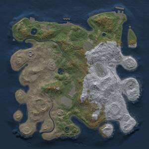 Thumbnail Rust Map: Procedural Map, Size: 3500, Seed: 7349544, 14 Monuments