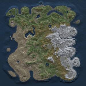 Thumbnail Rust Map: Procedural Map, Size: 4000, Seed: 355054077, 15 Monuments