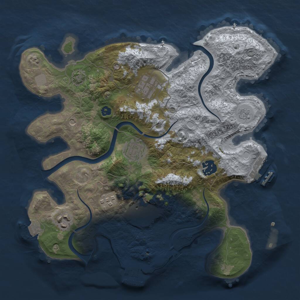 Rust Map: Procedural Map, Size: 3000, Seed: 1736297060, 14 Monuments