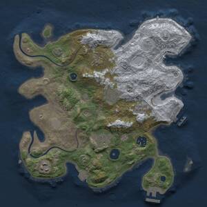 Thumbnail Rust Map: Procedural Map, Size: 3000, Seed: 1736297060, 12 Monuments