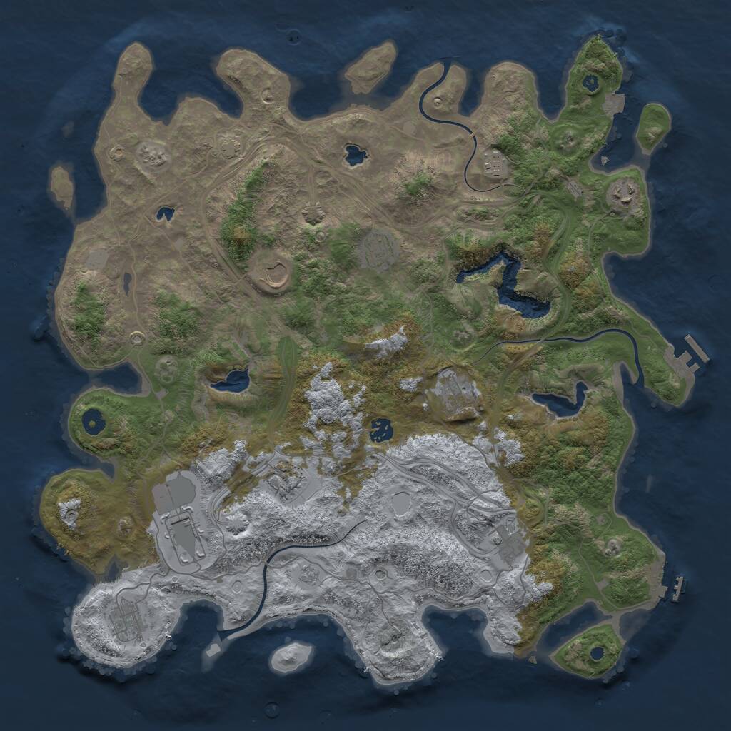 Rust Map: Procedural Map, Size: 4500, Seed: 934460533, 16 Monuments