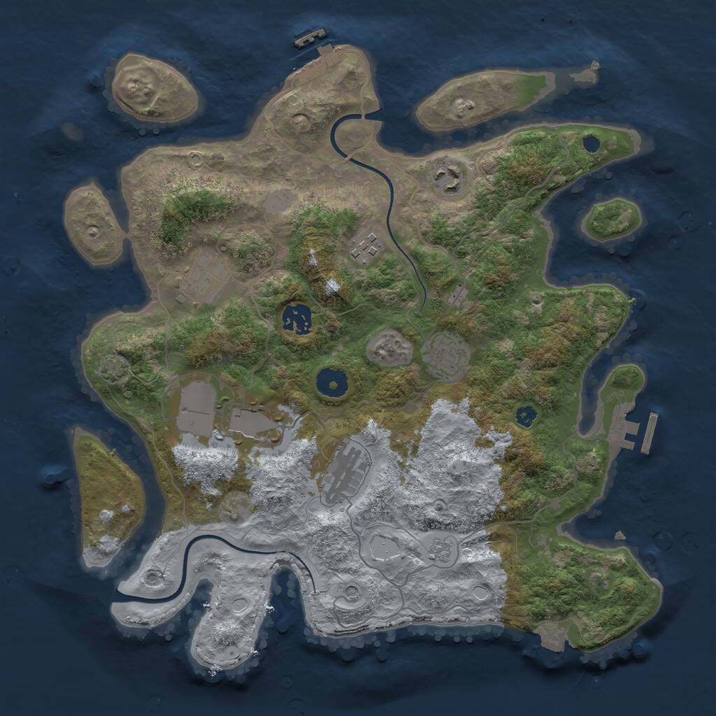 Rust Map: Procedural Map, Size: 3500, Seed: 241107, 13 Monuments