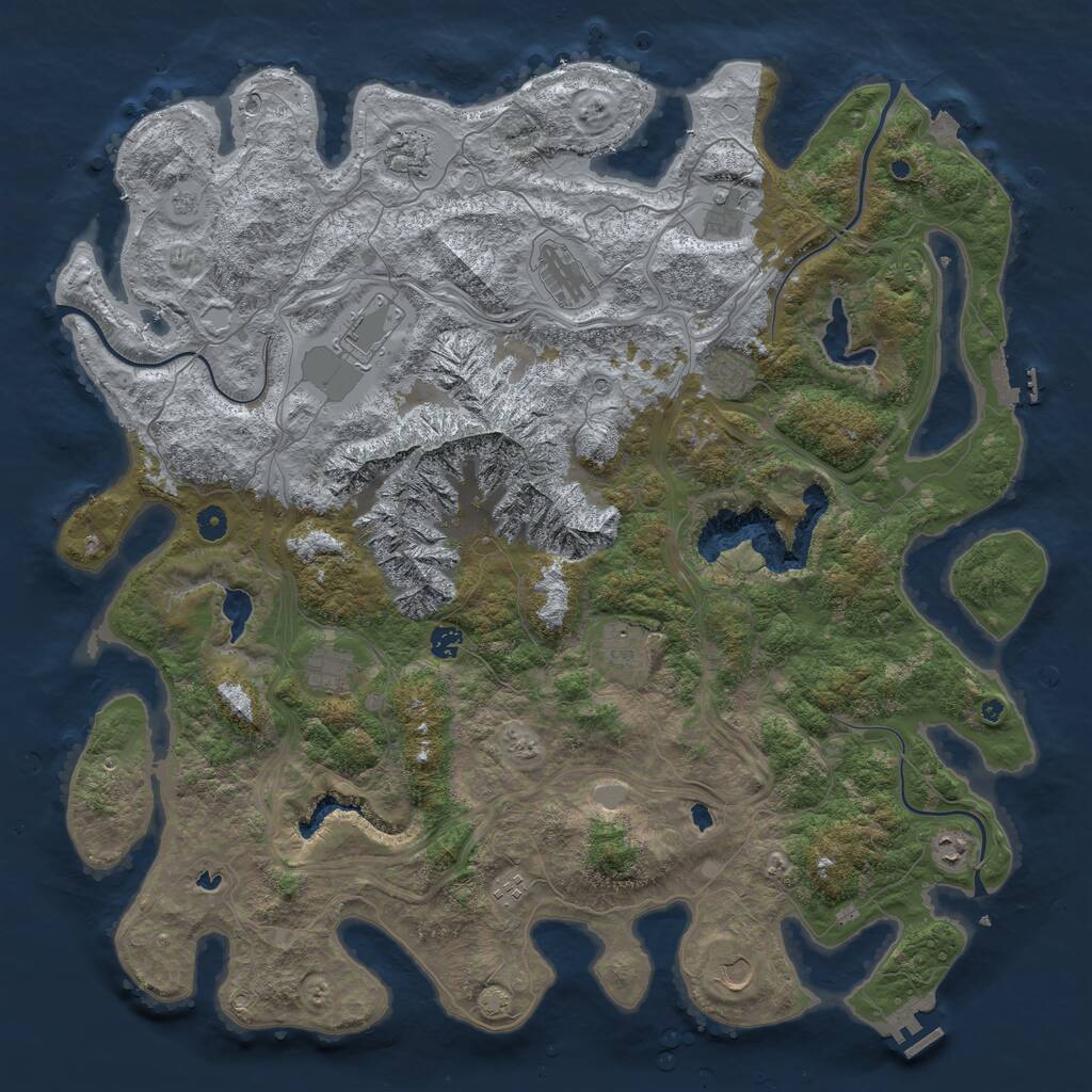 Rust Map: Procedural Map, Size: 5000, Seed: 823229334, 17 Monuments