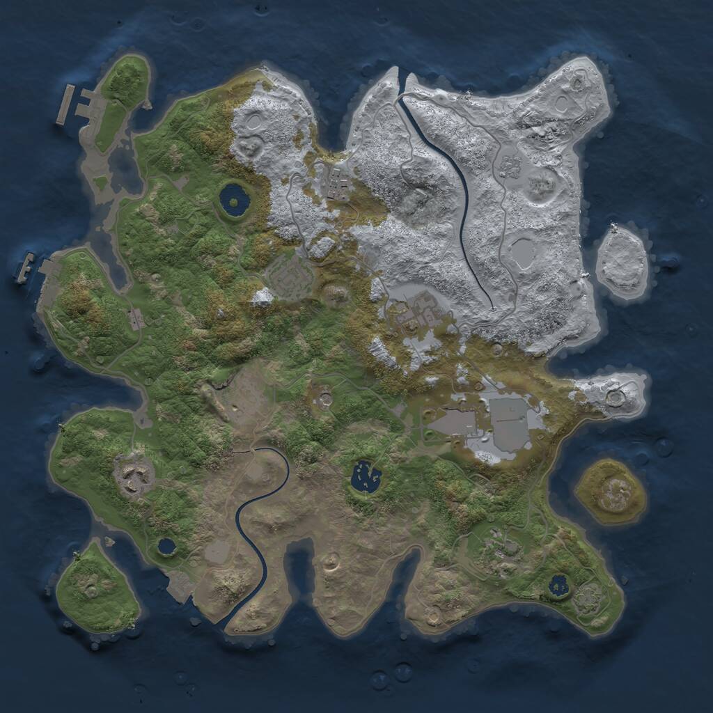 Rust Map: Procedural Map, Size: 3500, Seed: 63596181, 14 Monuments