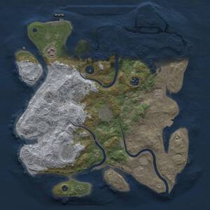 Thumbnail Rust Map: Procedural Map, Size: 3600, Seed: 990315, 12 Monuments