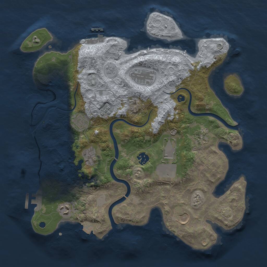 Rust Map: Procedural Map, Size: 3500, Seed: 138063573, 15 Monuments