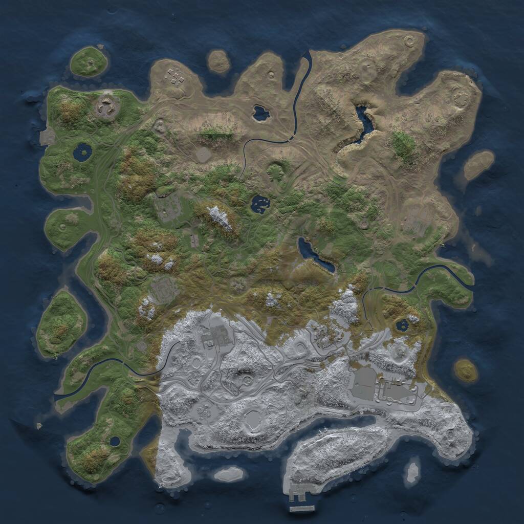 Rust Map: Procedural Map, Size: 4250, Seed: 36587594, 14 Monuments