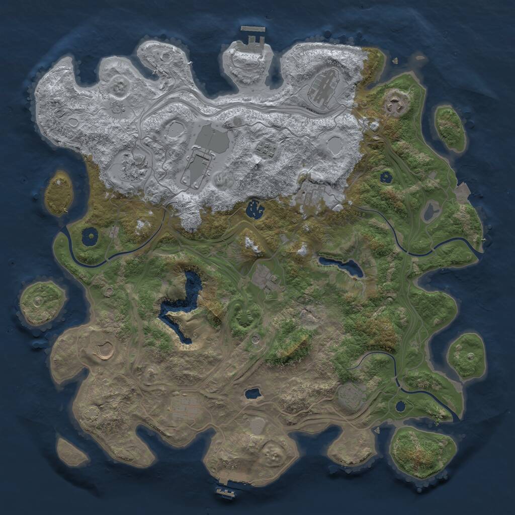 Rust Map: Procedural Map, Size: 4250, Seed: 713380105, 17 Monuments