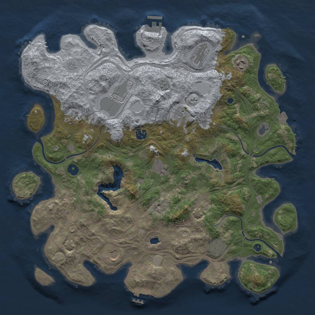 Rust Map: Procedural Map, Size: 4250, Seed: 713380105, 16 Monuments