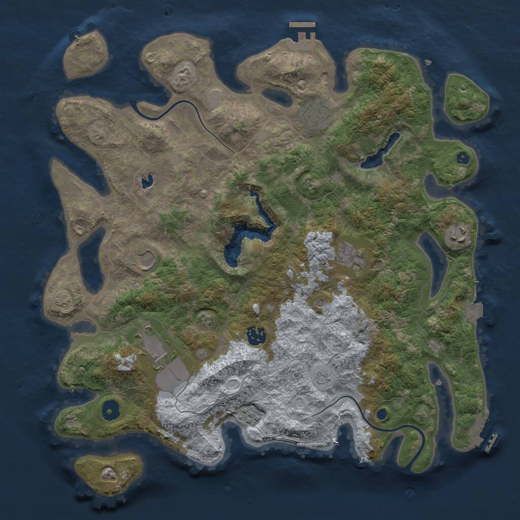 Rust Map: Procedural Map, Size: 4000, Seed: 48564, 13 Monuments