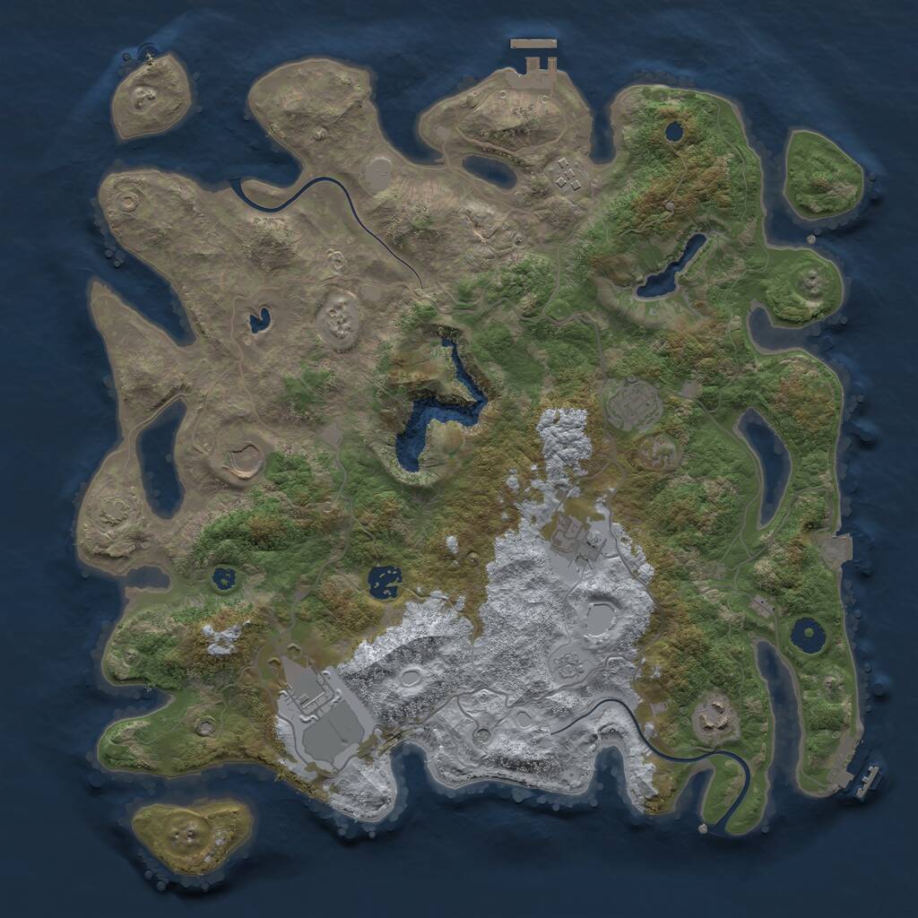 Rust Map: Procedural Map, Size: 4000, Seed: 48564, 13 Monuments