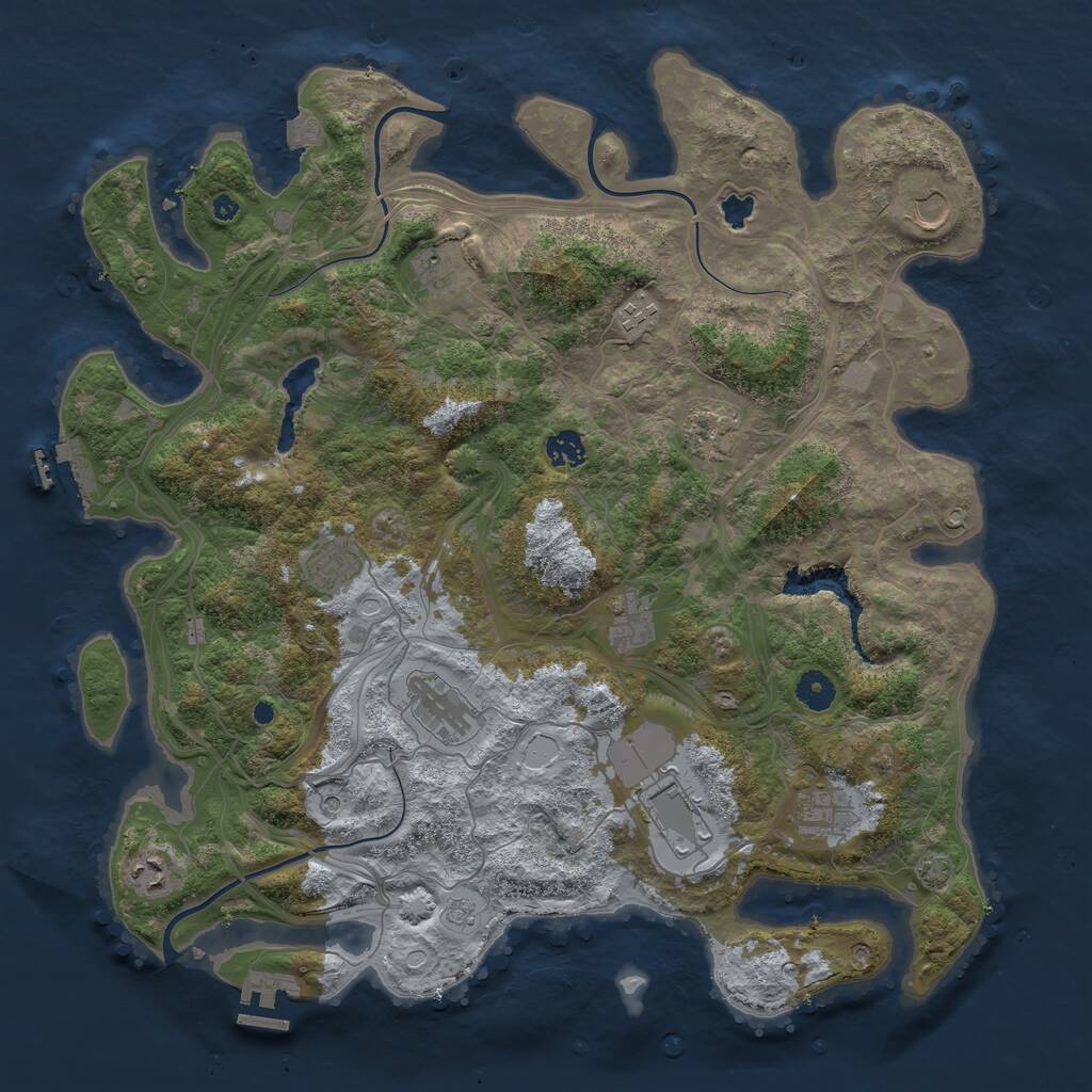 Rust Map: Procedural Map, Size: 4250, Seed: 450970674, 17 Monuments