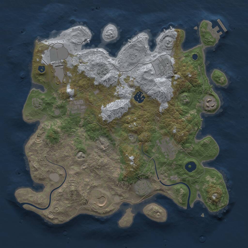 Rust Map: Procedural Map, Size: 3500, Seed: 1781055201, 14 Monuments