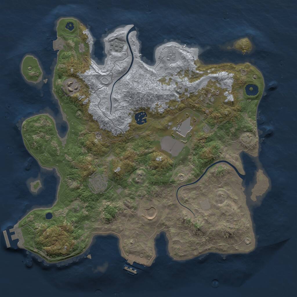 Rust Map: Procedural Map, Size: 3500, Seed: 1815422189, 13 Monuments