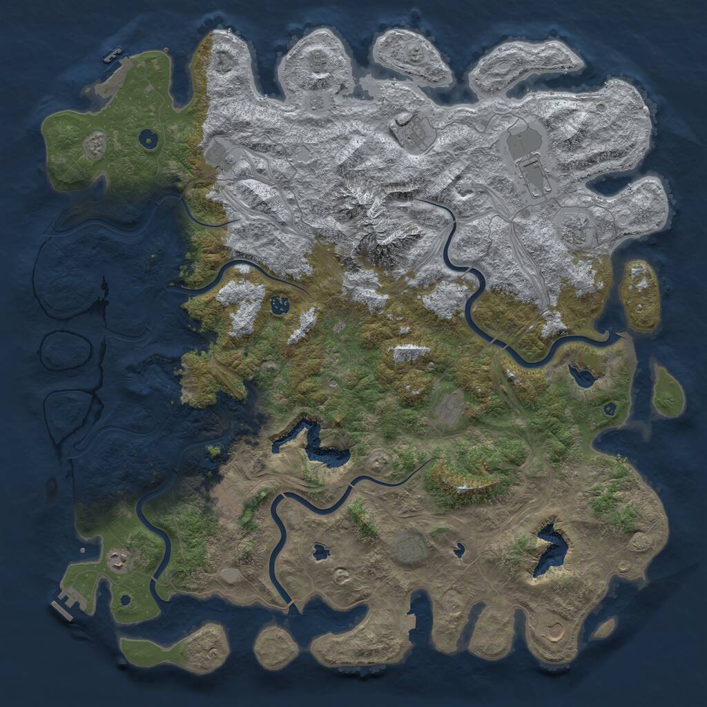 Rust Map: Procedural Map, Size: 5500, Seed: 65187, 19 Monuments