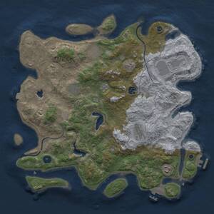 Thumbnail Rust Map: Procedural Map, Size: 4000, Seed: 37488629, 14 Monuments