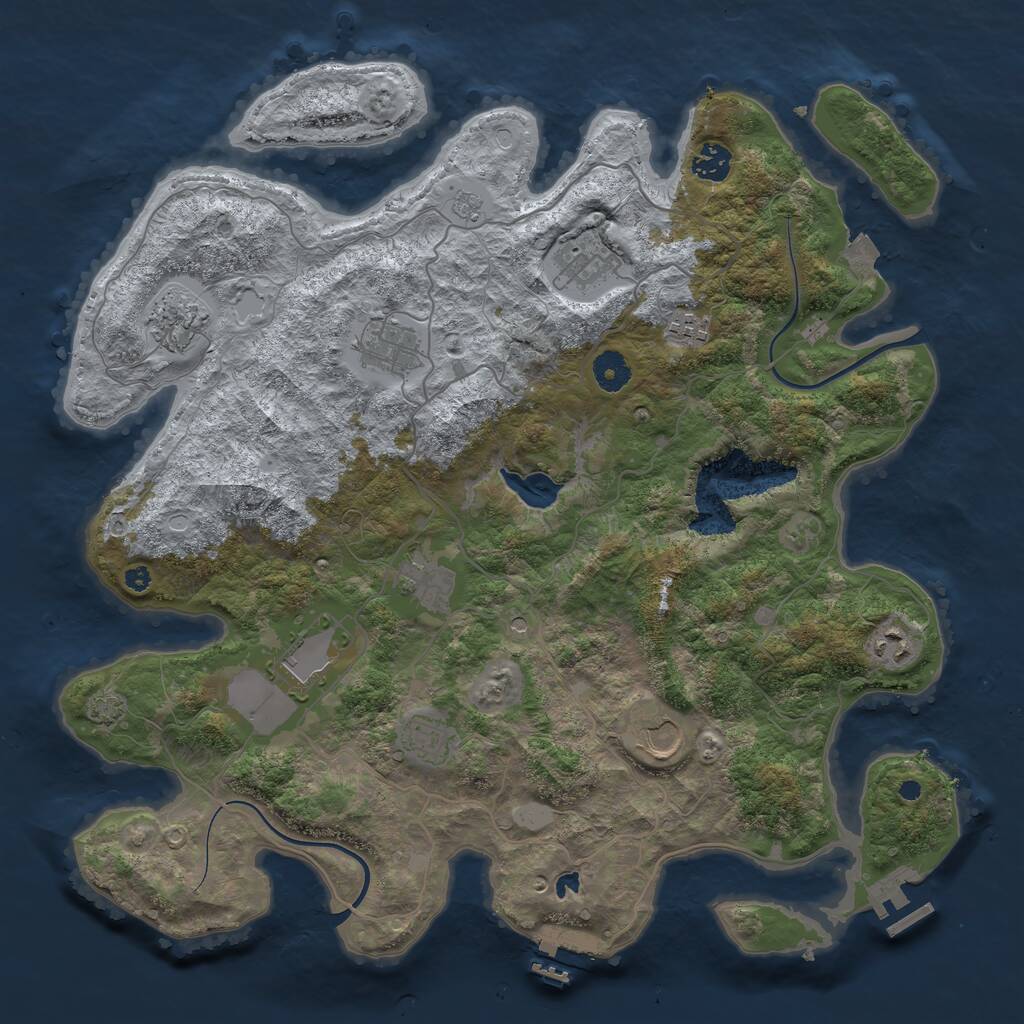 Rust Map: Procedural Map, Size: 4000, Seed: 113175761, 16 Monuments