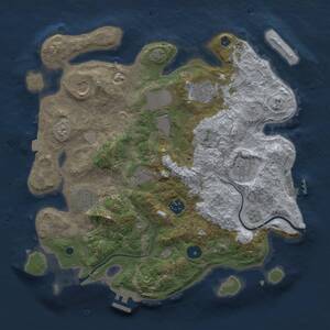 Thumbnail Rust Map: Procedural Map, Size: 3500, Seed: 2396145, 14 Monuments