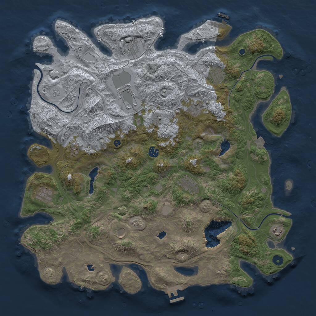 Rust Map: Procedural Map, Size: 4500, Seed: 1226366023, 17 Monuments