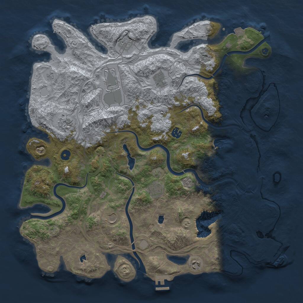Rust Map: Procedural Map, Size: 4500, Seed: 1226366023, 15 Monuments