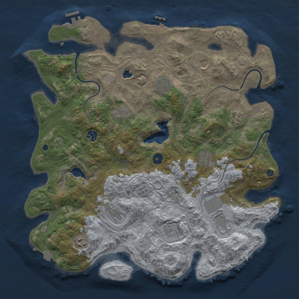 Rust Map: Procedural Map, Size: 4250, Seed: 719690435, 17 Monuments